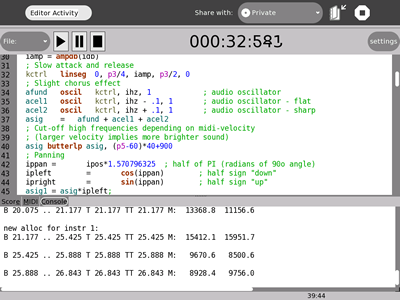 Orchestra and Output Console