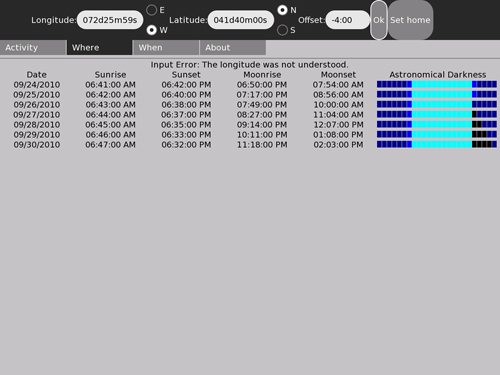 Location input error - Longitude