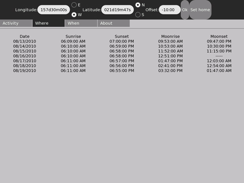 Sunrise - Setting Location