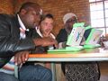 Paul Working with Mmaweshi Principal and Teacher