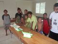 Yenkena Primary school (North Fly) teachers and students first look at the XO. Remote area in Western Province
