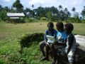 Children at Patukae busy chatting and sharing during the three day familiarisation exercise