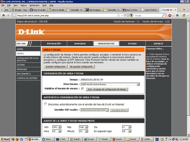 Configuración de fecha y hora
