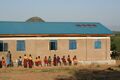 Girls dormitory with four solar panels used to charge the XOs