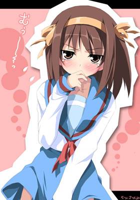 Haruhi blushing